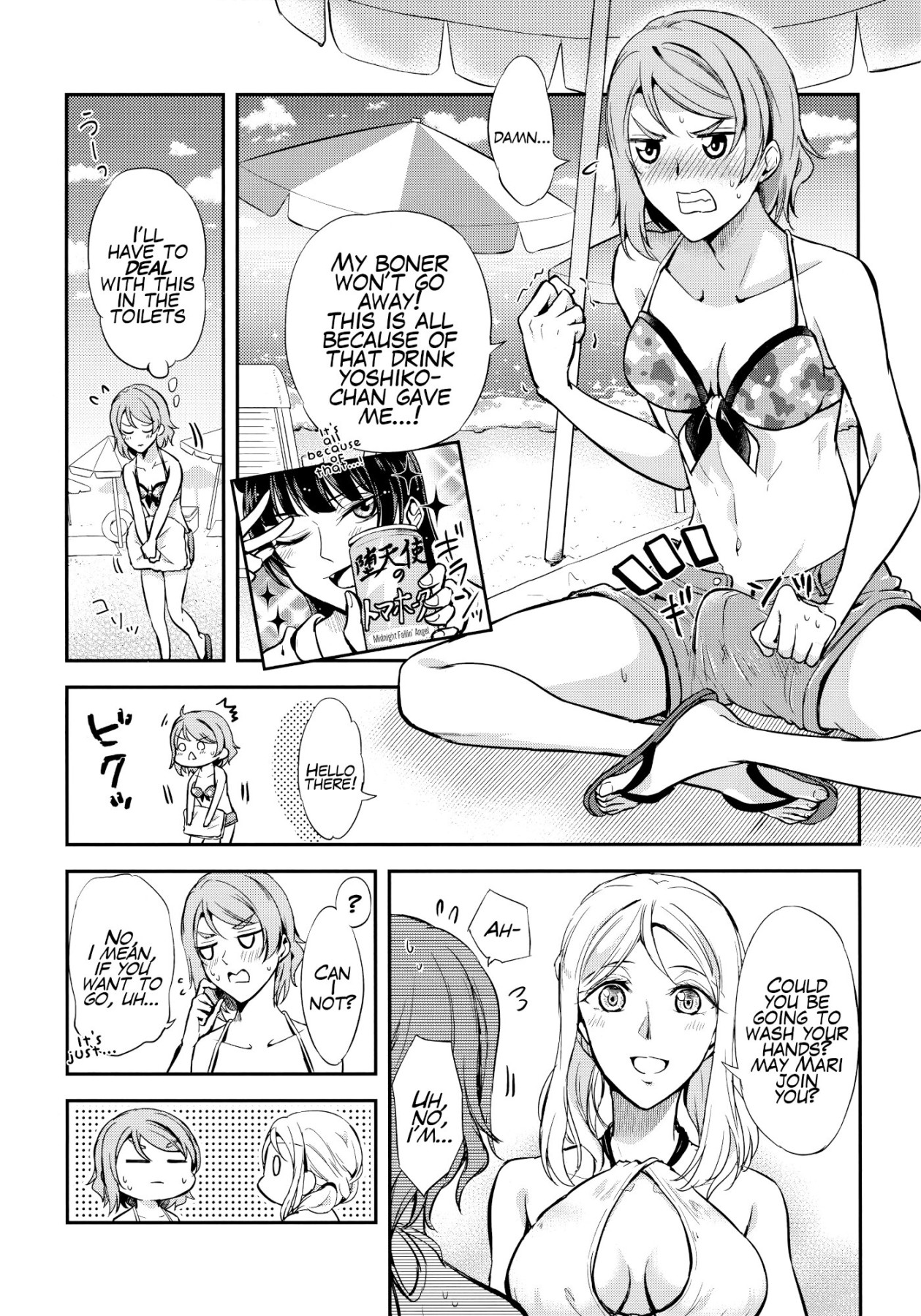 Hentai Manga Comic-What Happens When You Get Hard At The Beach-Read-3